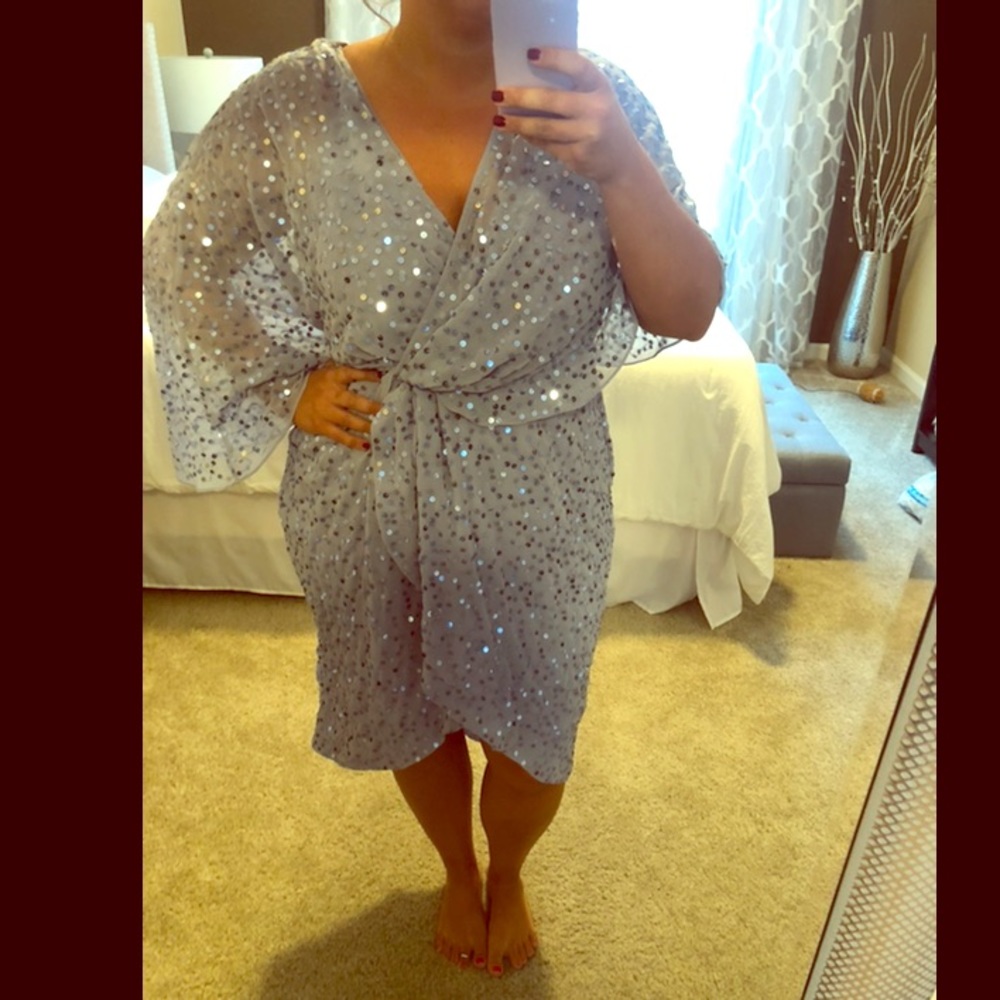 Brand new light blue sequence dress